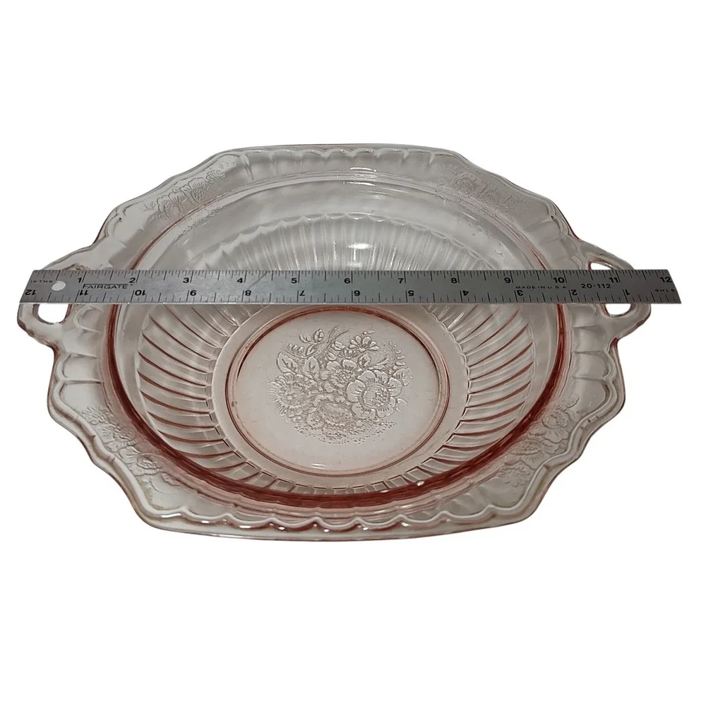 Vintage Anchor Hocking Serving Bowl Mayfair‎ Open Rose Pink Depression Glass